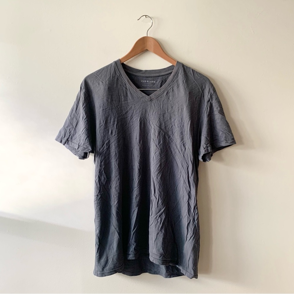 Everlane Men's Charcoal V-Neck Tee